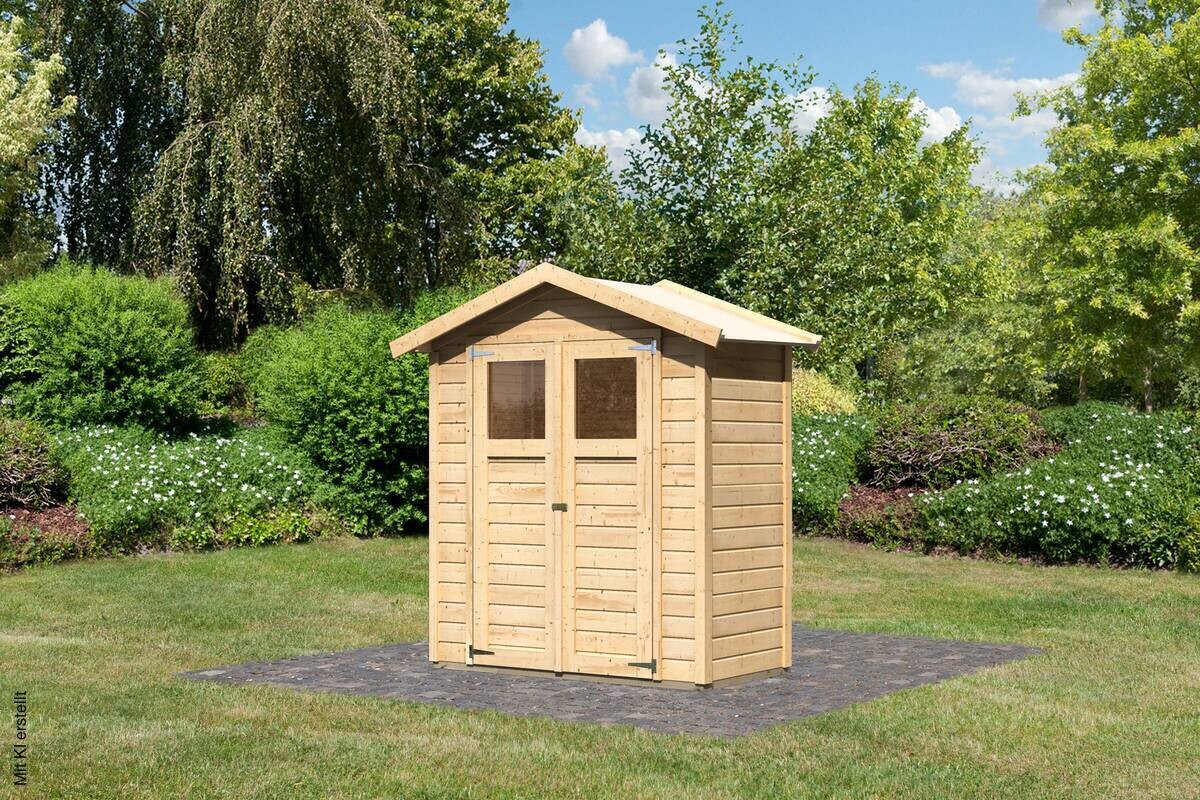 Karibu Gartenhaus Tito 0 natur B/H/T: ca. 181x222x93 cm