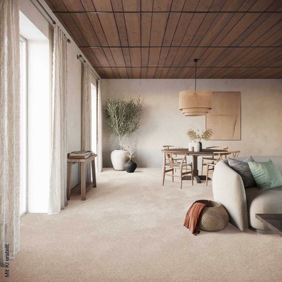 Teppichboden Garda beige B: ca. 500 cm pro m²