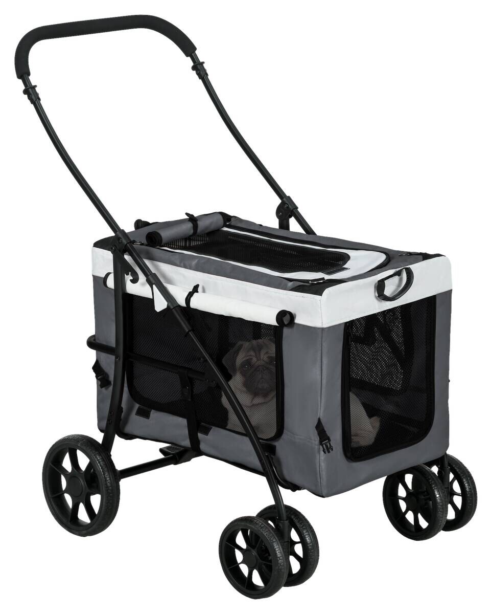 PawHut Hunde-Zubehör grau Edelstahl B/H/L: ca. 58x81x97,5 cm