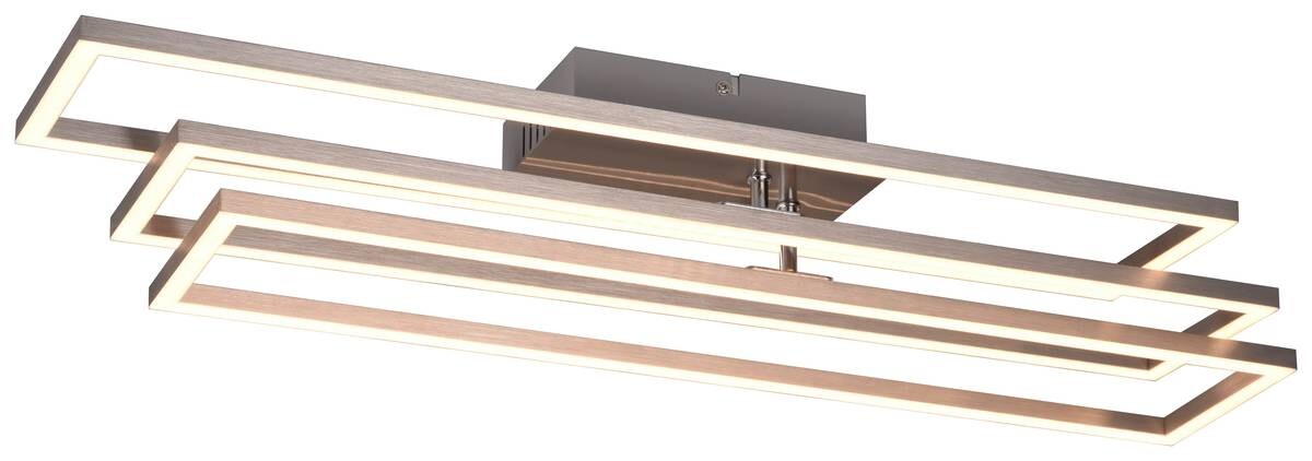 Reality LED-Deckenleuchte R64423107 Corso nickel matt Metall B/H/T: ca. 66x10x60 cm 1 Brennstellen