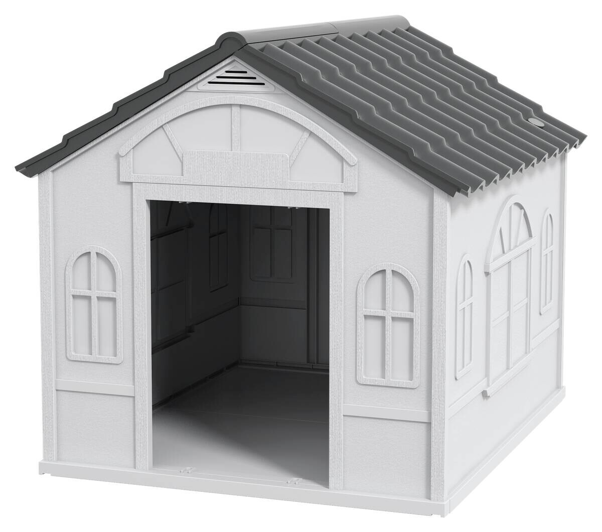 PawHut Hundehütte grau Kunststoff B/H/L: ca. 75,7x63x65 cm
