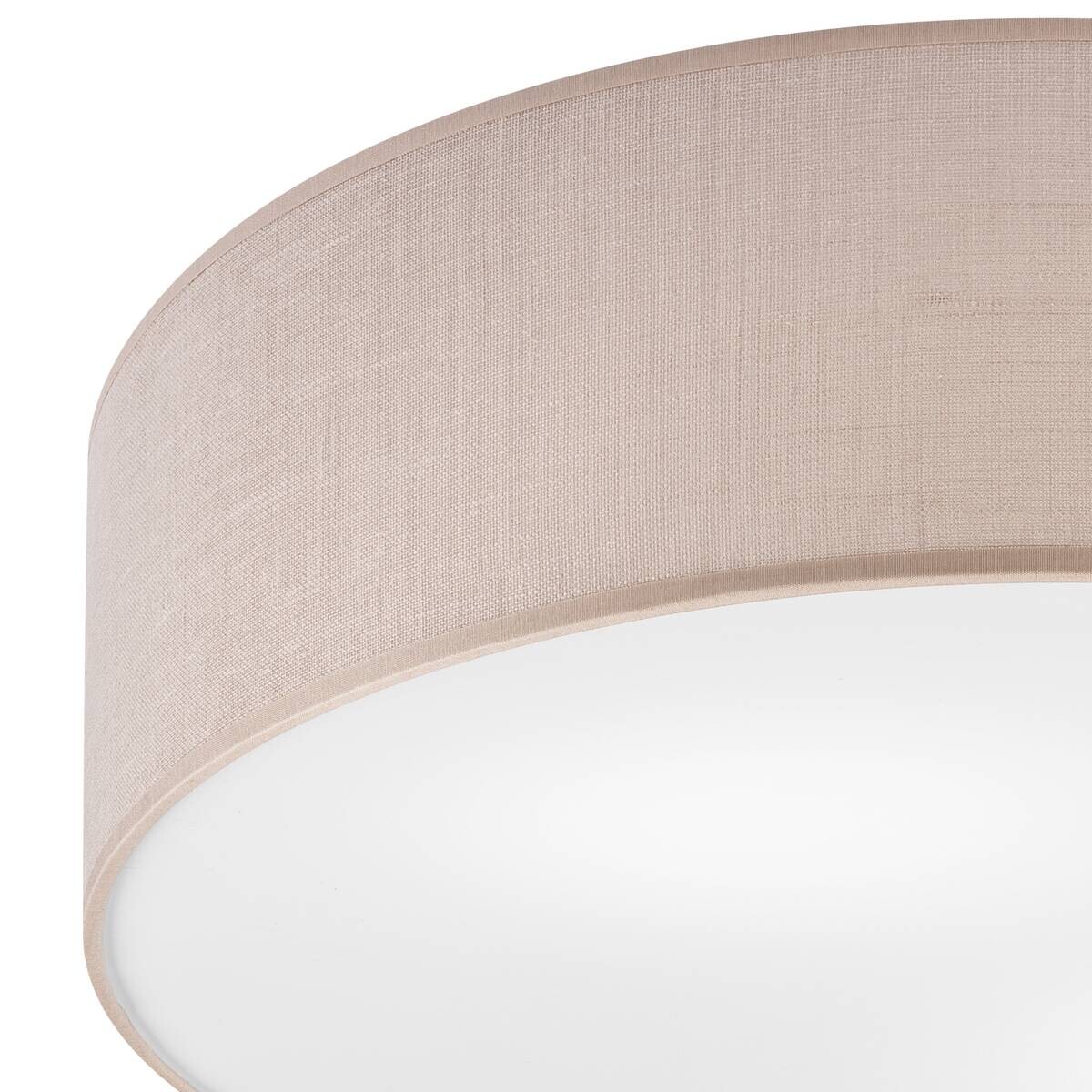 Lamkur Deckenleuchte Vivian beige Kunststoff Textil PVC H/L: ca. 13x45 cm E27 2 Brennstellen
