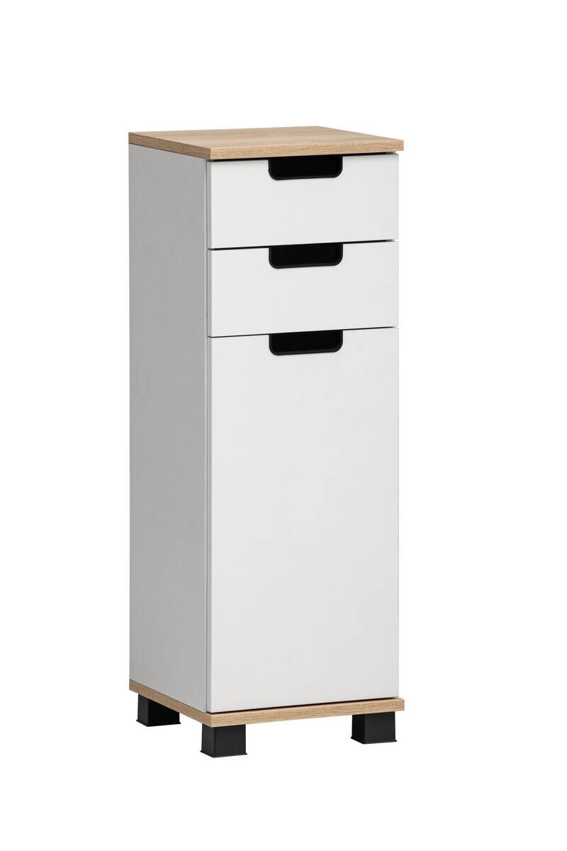 Schrank Emmik weiß matt Eiche Eiche weiß Nachbildung B/H/T: ca. 30,3x88,1x32,6 cm