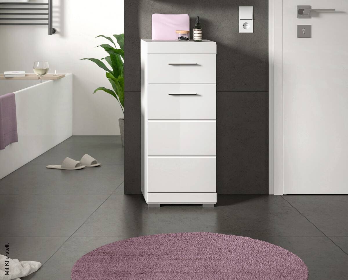 Schrank Scout weiß weiß Hochglanz B/H/T: ca. 37x88x31 cm