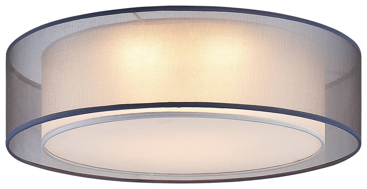 GLOBO Deckenleuchte Chloe grau Textil D: ca. 50 cm