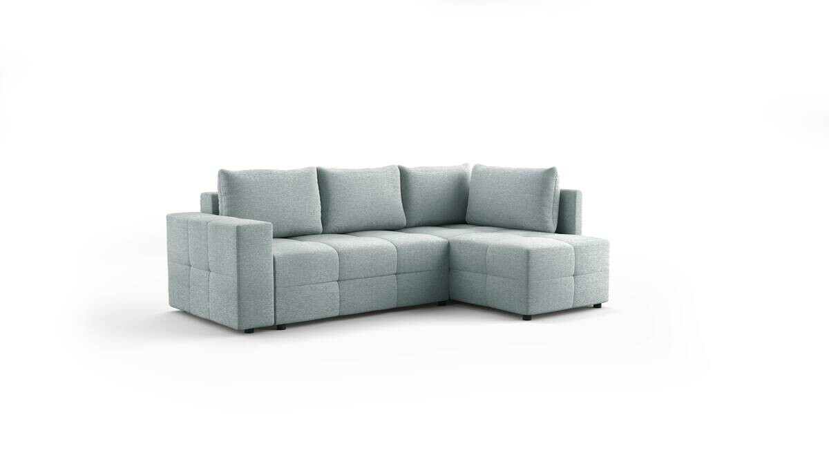 Ecksofa mit Bettfunktion und Bettkasten blau Flachgewebe B/T: ca. 238x167 cm