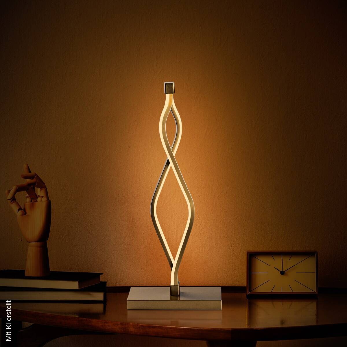 Opviq LED-Tischleuchte gold Metall B/H/T: ca. 20x48x12 cm