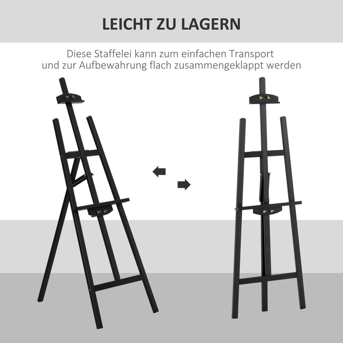 HOMCOM Staffelei schwarz Polypropylen B/H/L: ca. 5x51x71 cm