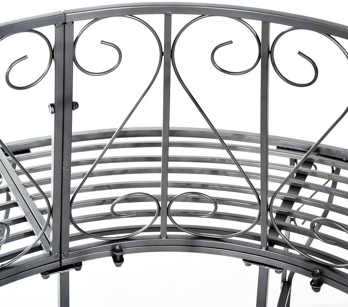 Outsunny Gartenbank silber Metall H/D: ca. 90x160 cm