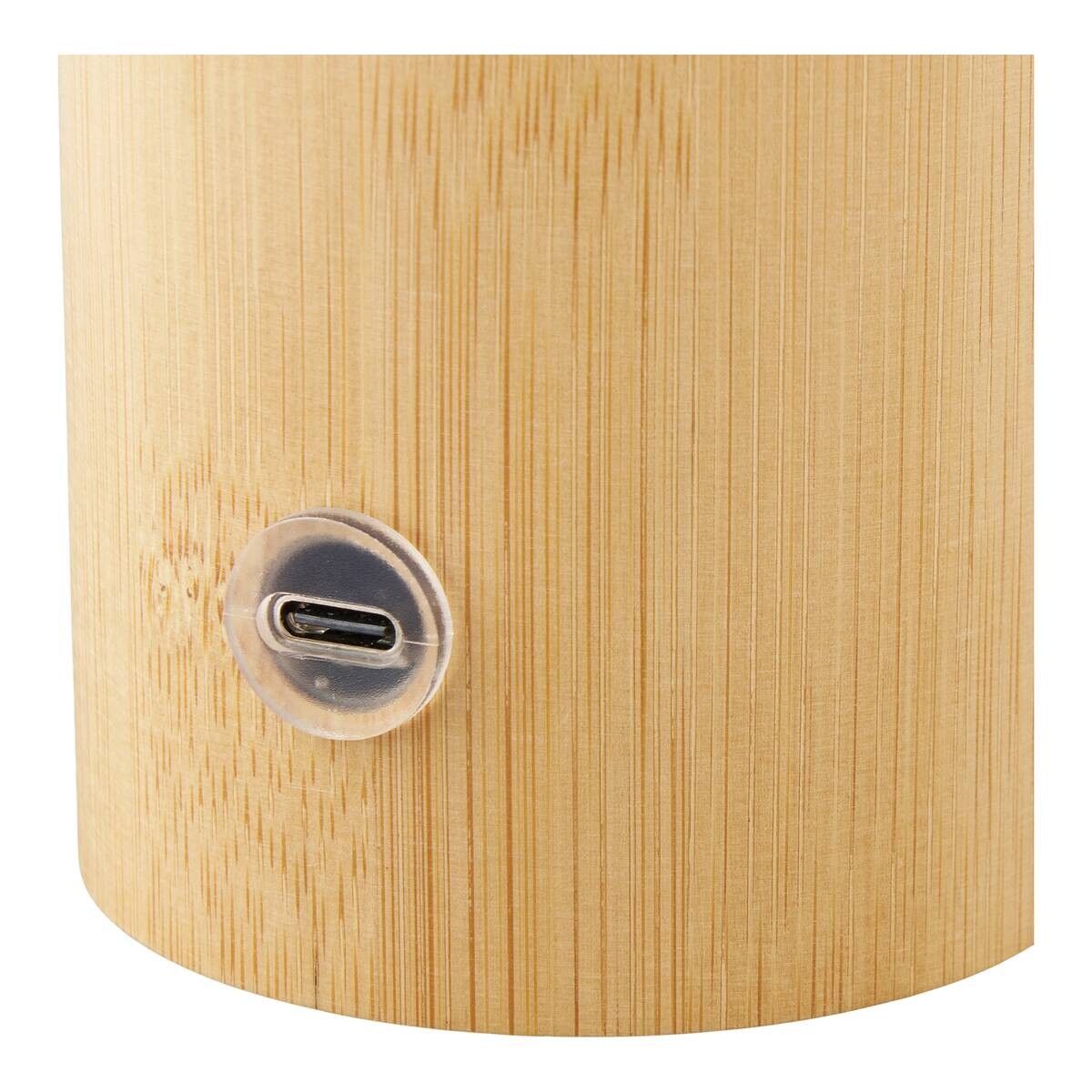 Housenordic Tischleuchte Stafford natur weiß Metall Bambus B/H/L: ca. 13,5x18x13,5 cm