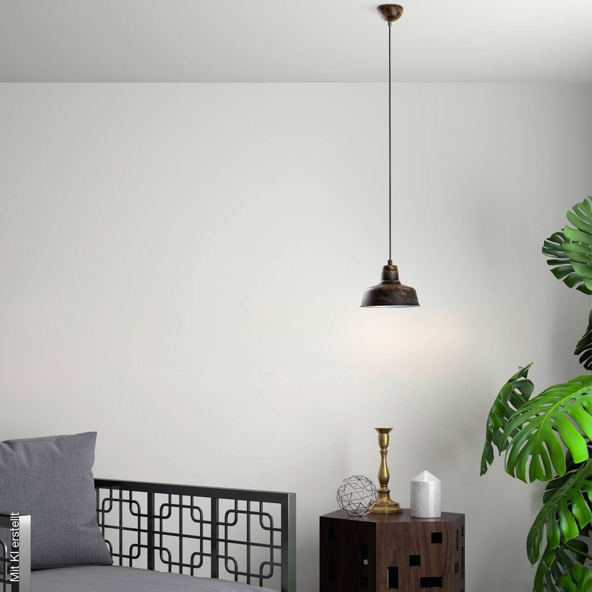 Opviq Pendelleuchte braun B/H/T: ca. 19x108x19 cm E27 1 Brennstellen