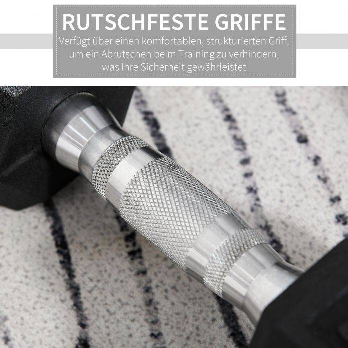 HOMCOM Kurzhantelset schwarz Gummi B/H/L: ca. 12,7x30,5x12,7 cm