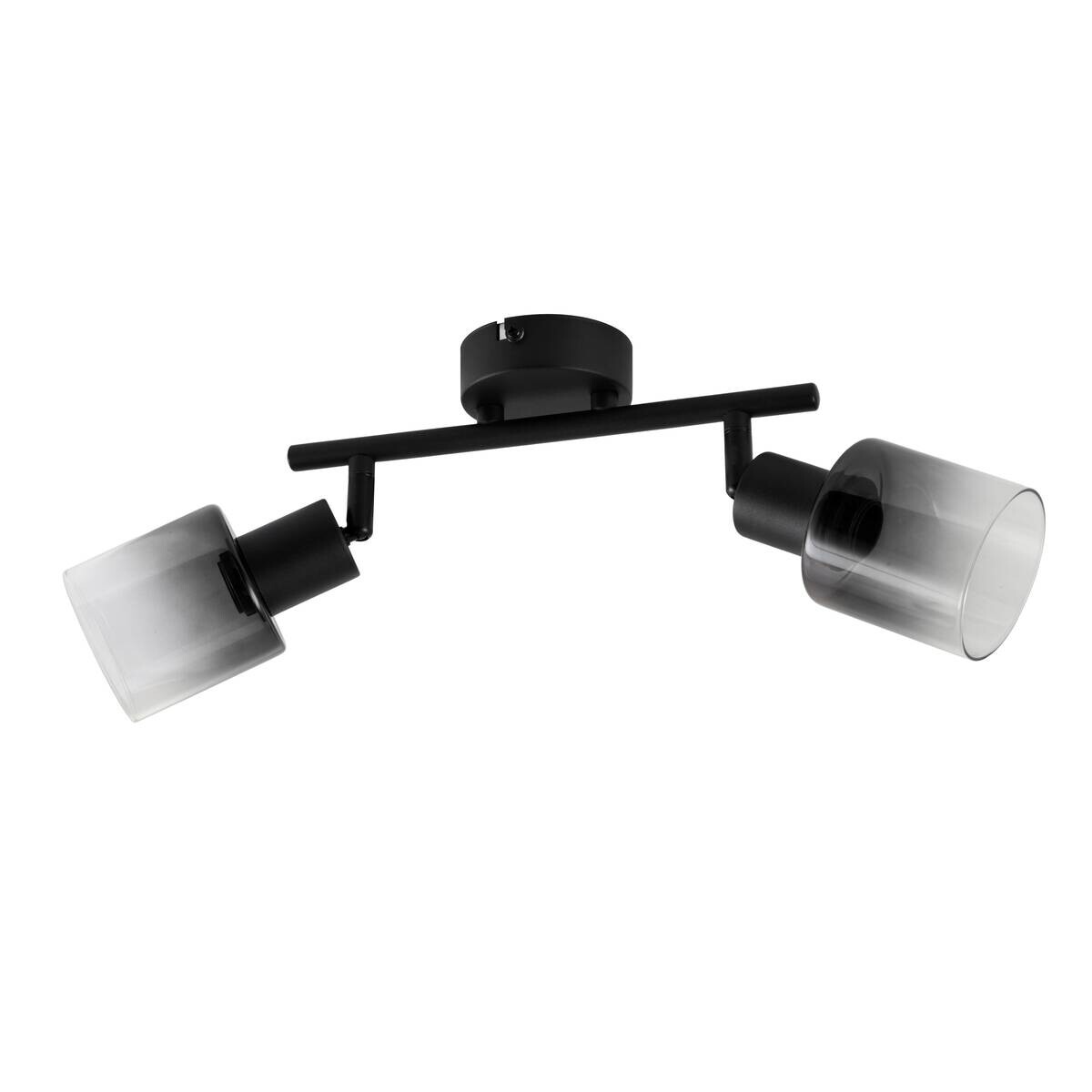 POCOline Spotbalken schwarz Rauch Metall Glas B/H/L: ca. 8x21x45 cm E14 2 Brennstellen