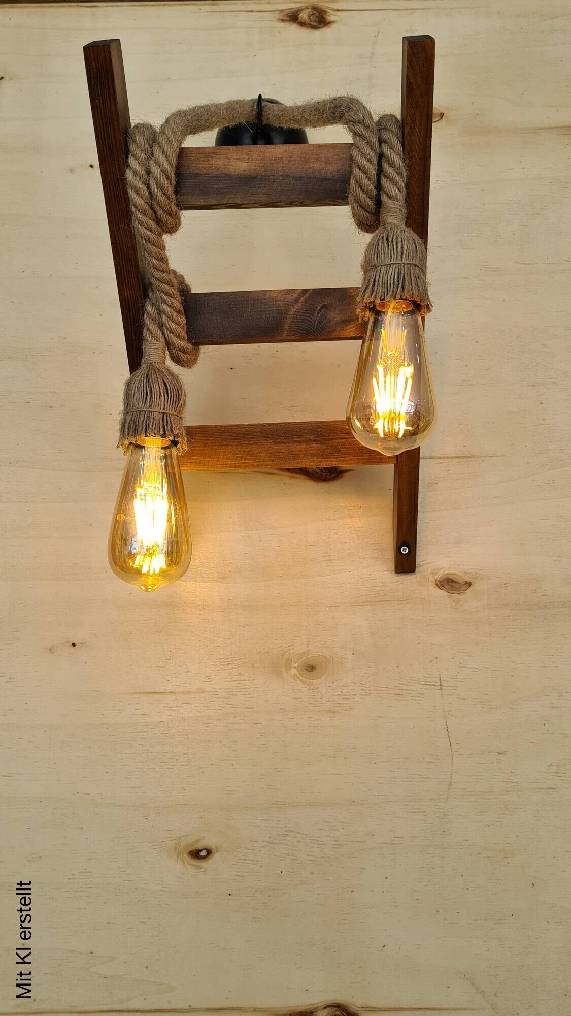 Opviq Wandleuchte nussbaum Kiefer B/H/L: ca. 25x23x45 cm E27 1 Brennstellen
