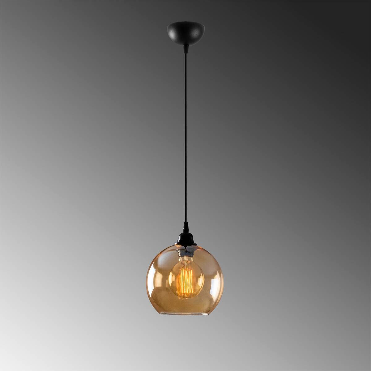 Opviq Pendelleuchte gold schwarz Glas B/H/T/L/D: ca. 20x116x20x20x20 cm E27 1 Brennstellen