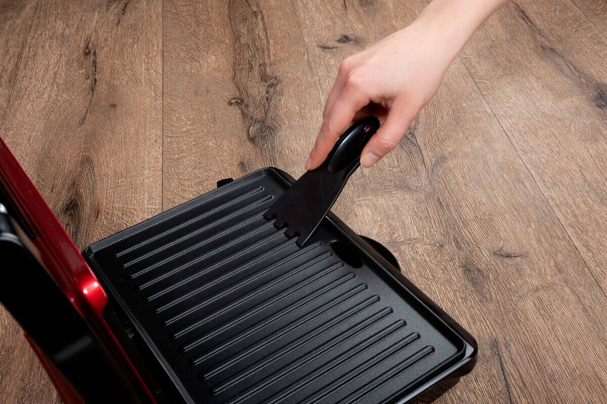 Kontaktgrill rot B/H/L: ca. 11,5x29,5x32,5 cm