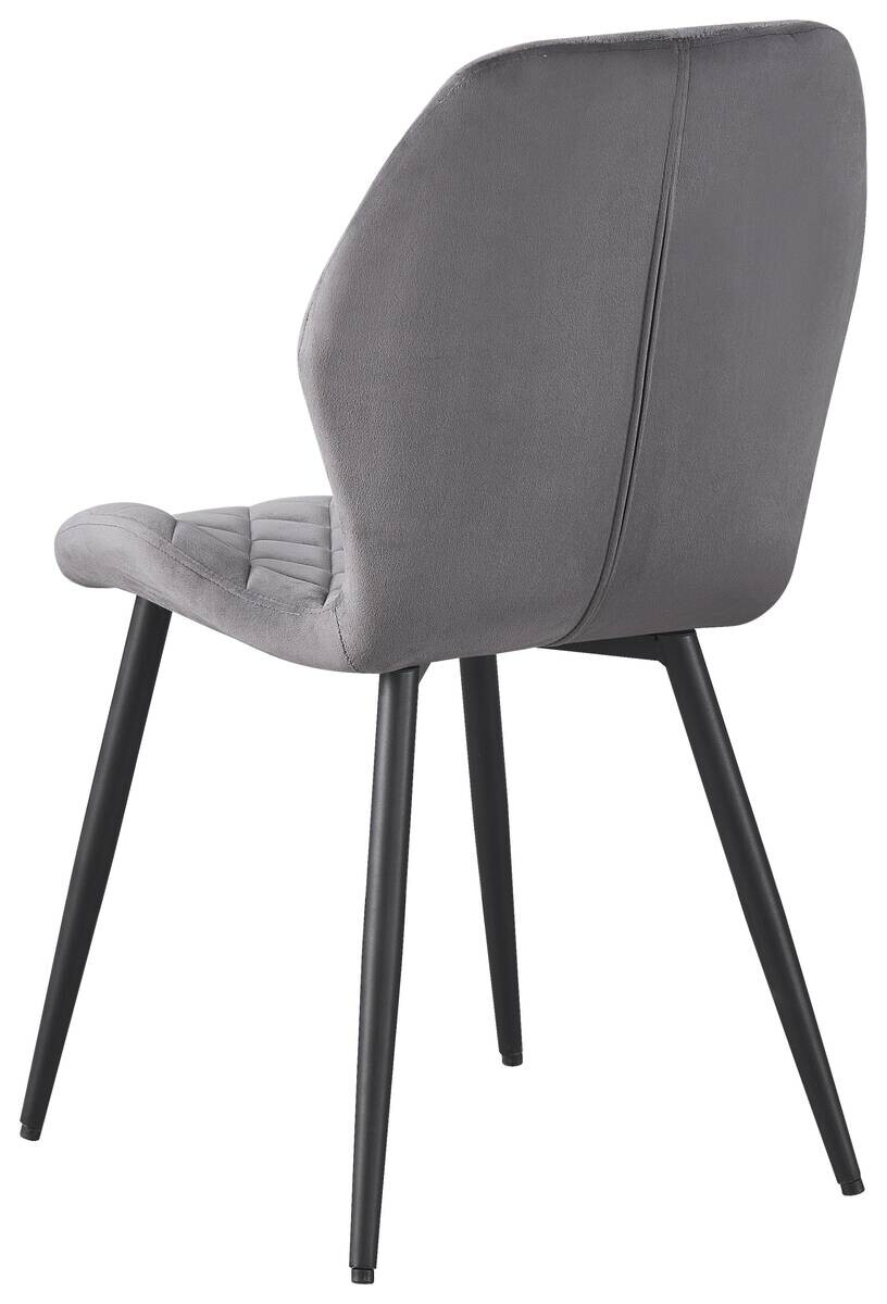 Stuhl Helena grau Samtoptik B/H/T: ca. 46x86,5x58 cm