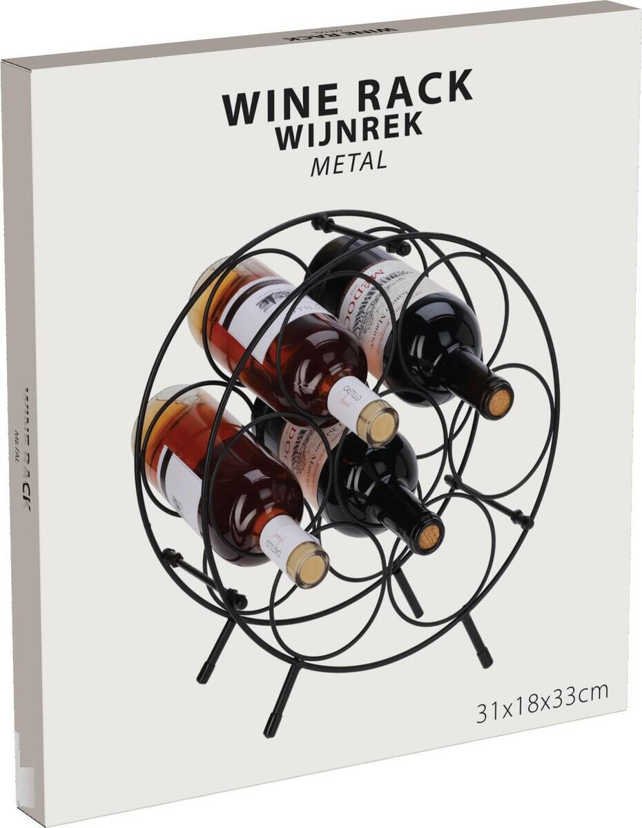 Weinregal schwarz Eisen B/H/L: ca. 32x3x35 cm