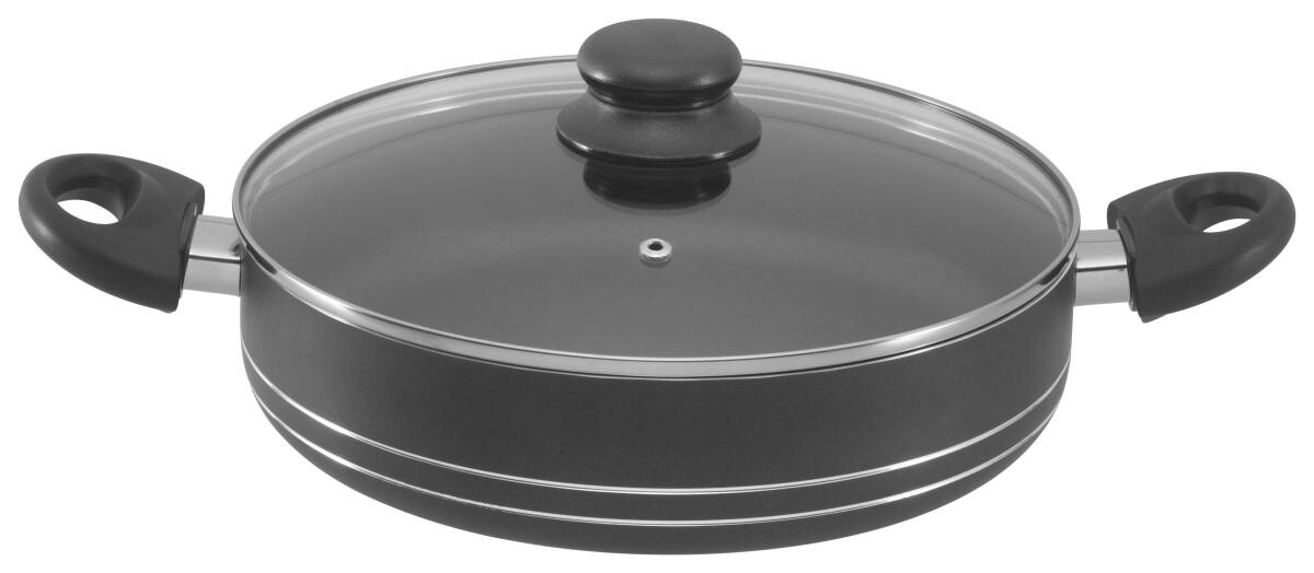 Servierpfanne schwarz Aluminium