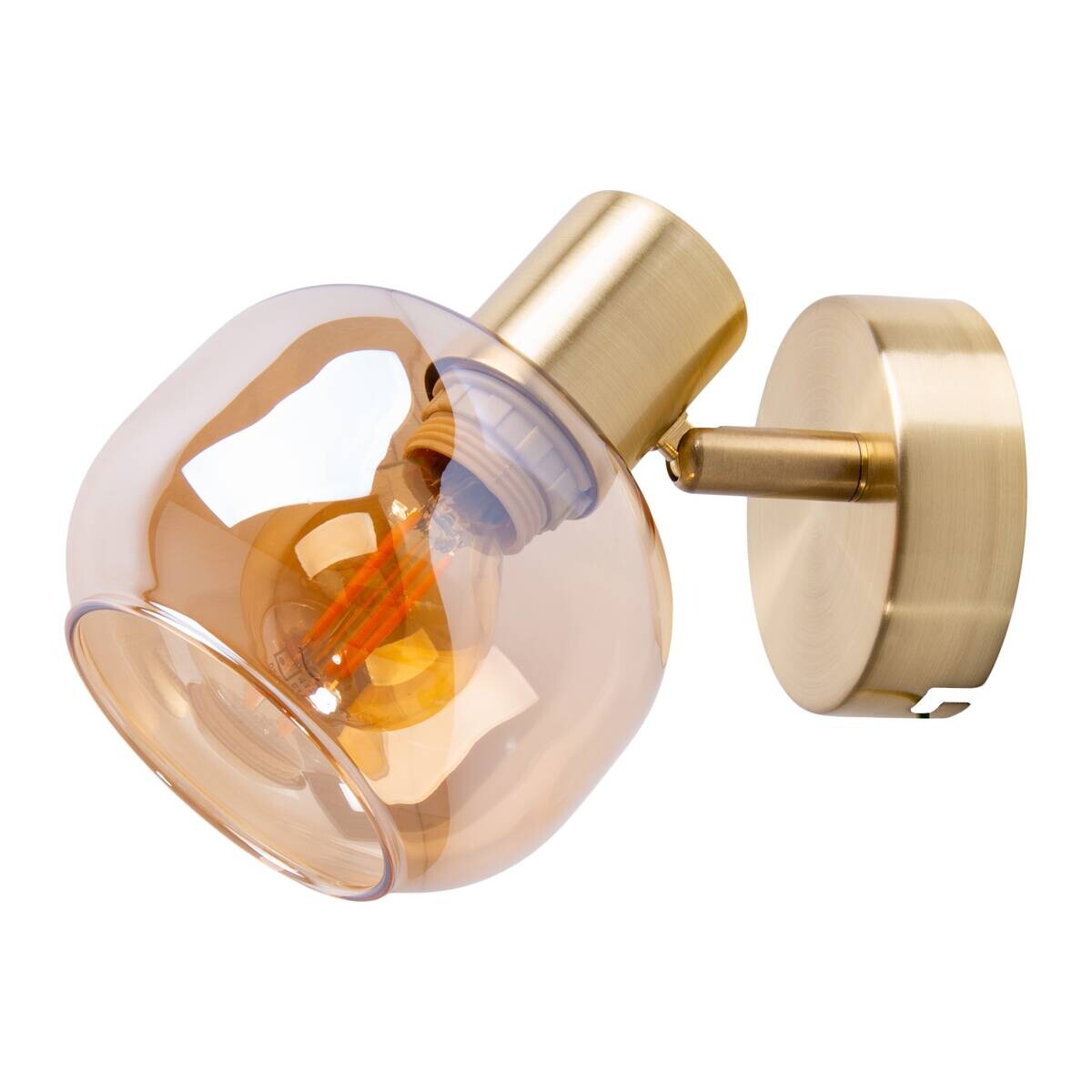 Näve Leuchten Spot gold Glas Metall B/H/T: ca. 14x16x10 cm E14 1 Brennstellen