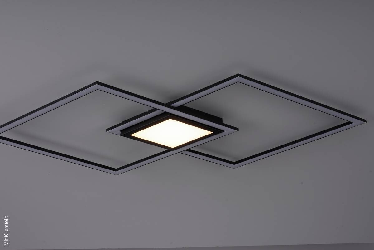 Just Light Deckenleuchte Asmin schwarz Aluminium H/T/L: ca. 5,2x37x106 cm