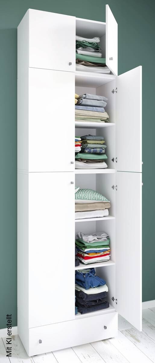 Kleiderschrank Lona weiß B/H/T: ca. 70x240x39 cm