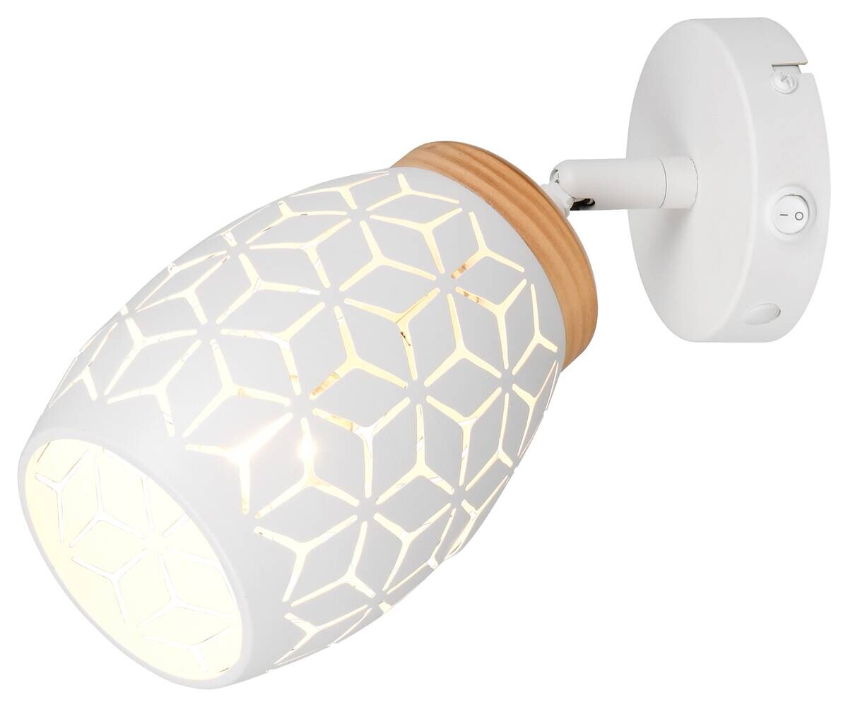 Reality Spots Bidar weiß Metall B/H: ca. 12x27 cm E14 1 Brennstellen