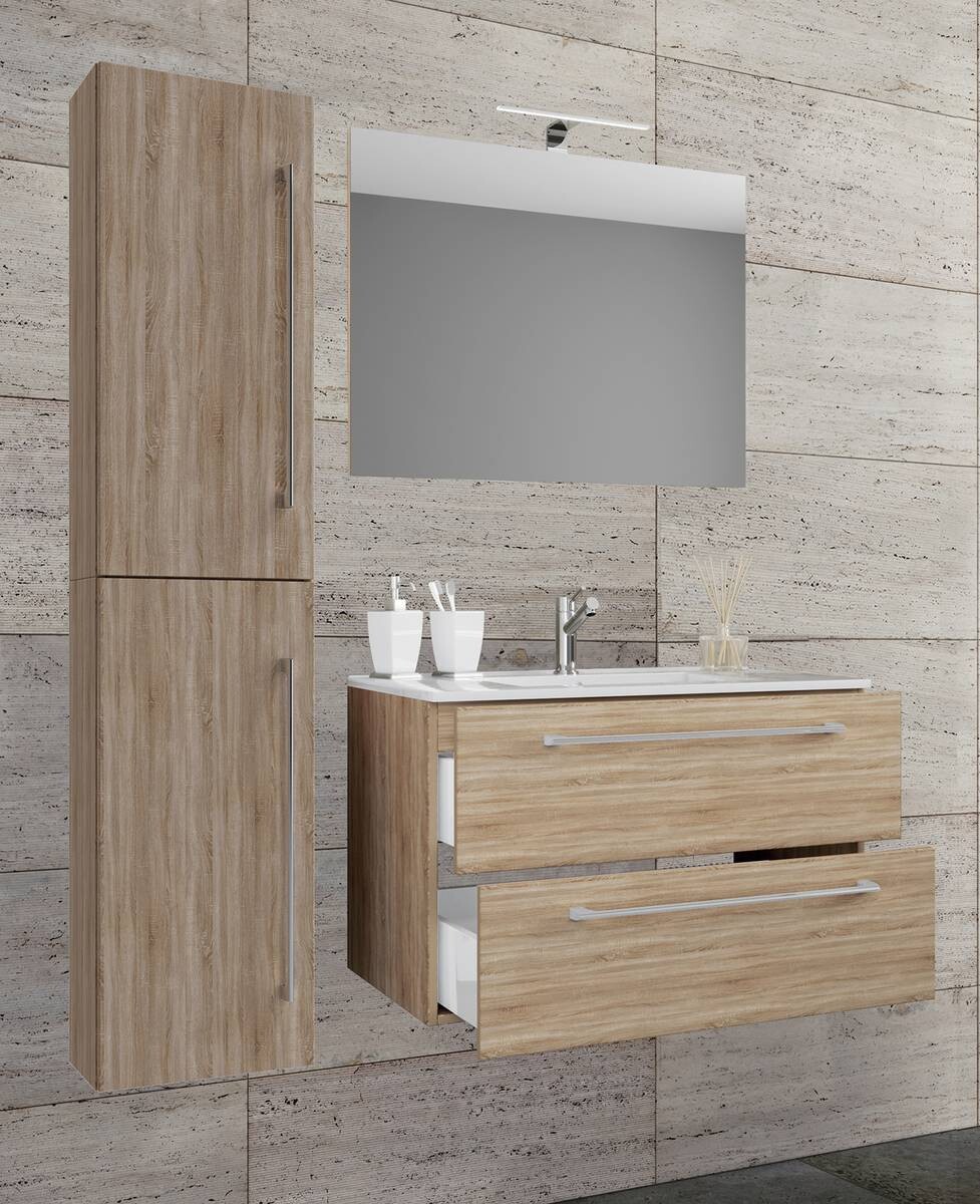 Waschplatz 4tlg-Badinos Eiche Sonoma Nachbildung B/H/T: ca. 81x52x46 cm