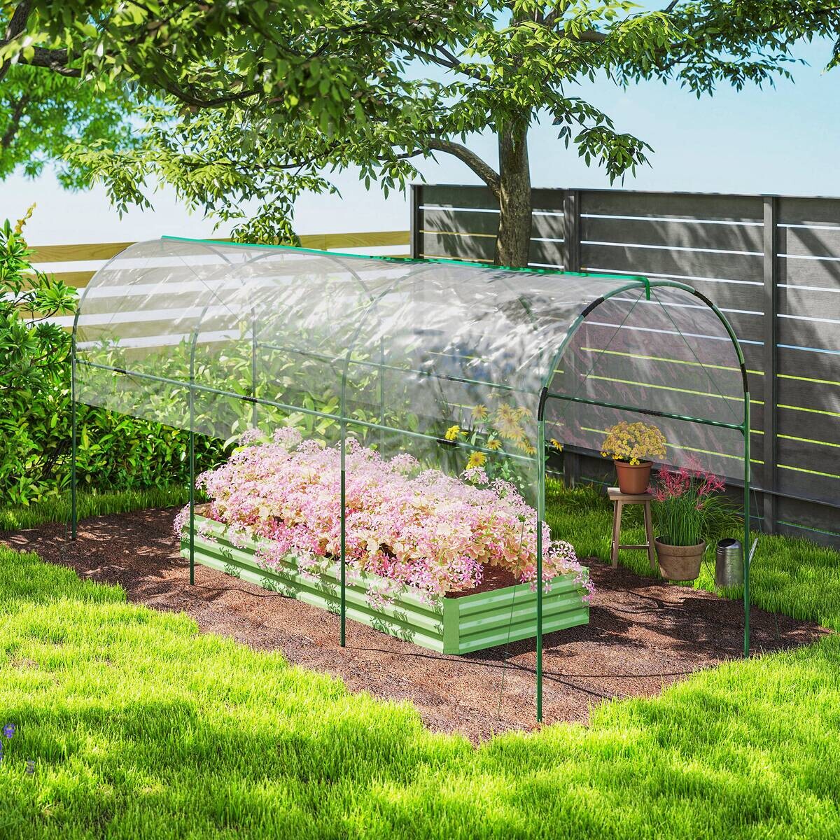 Outsunny Gewächshaus B/H/T/L: ca. 120x170x120x400 cm transparent