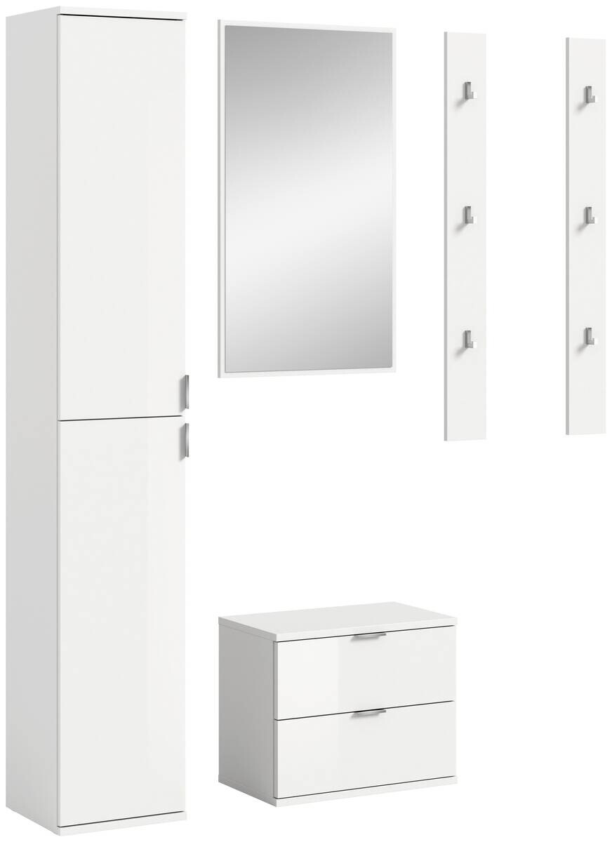 Garderobe PROJEKT X weiß weiß Hochglanz B/H/T: ca. 148x191x37 cm
