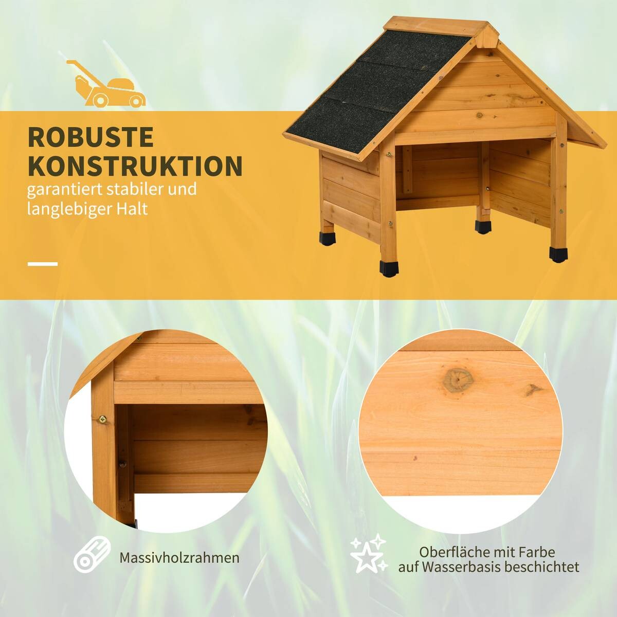 Outsunny Mährobotergarage natur B/H/L: ca. 76x70x75 cm