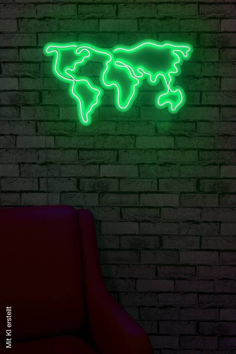Opviq LED-Wandleuchte grün PVC B/H/T/L: ca. 66x38x2x66 cm