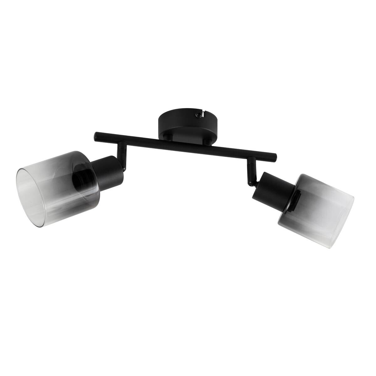 POCOline Spotbalken schwarz Rauch Metall Glas B/H/L: ca. 8x21x45 cm E14 2 Brennstellen