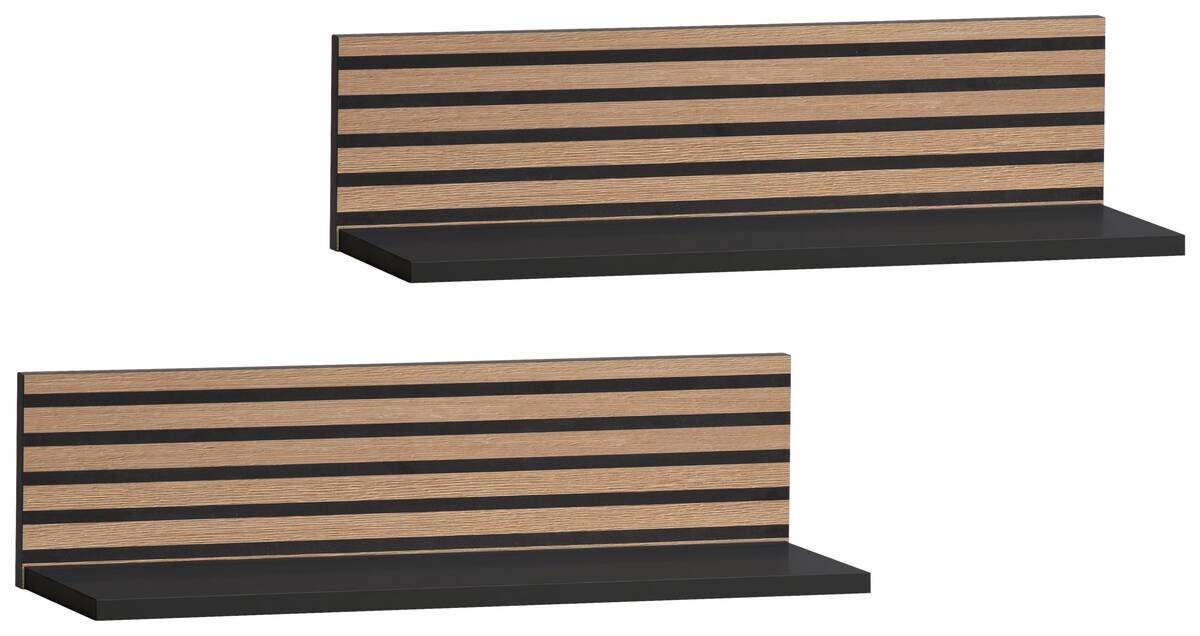 Regal Ryker 2er-Set schwarz matt B/H/T: ca. 60x15,7x17,3 cm