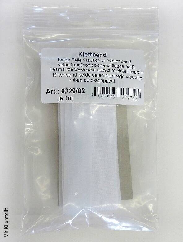 Klettband weiß L: ca. 100 cm 2 Packstücke
