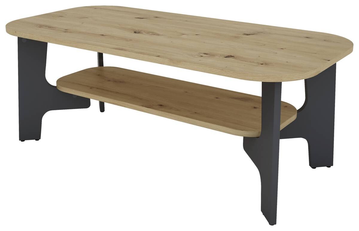 Couchtisch JONNY Eiche Nachbildung anthrazit B/H/T: ca. 110x42,5x55 cm