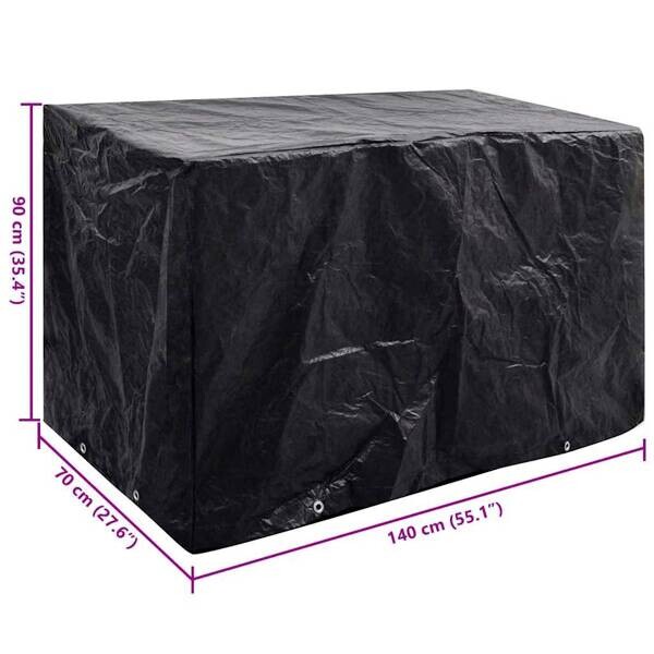 vidaXL Gartenmöbel-Abdeckung schwarz Kunststoff B/H/L: ca. 70x90x140 cm
