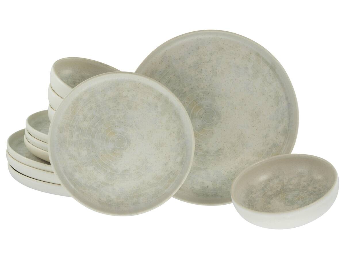 CreaTable Teller-Set Uno Athena creme Steinzeug