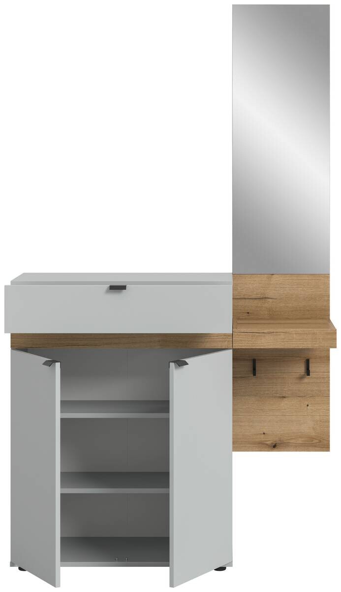 Garderobe Naro weiß Evoke Oak Nachbildung B/H/T: ca. 110x194x37 cm