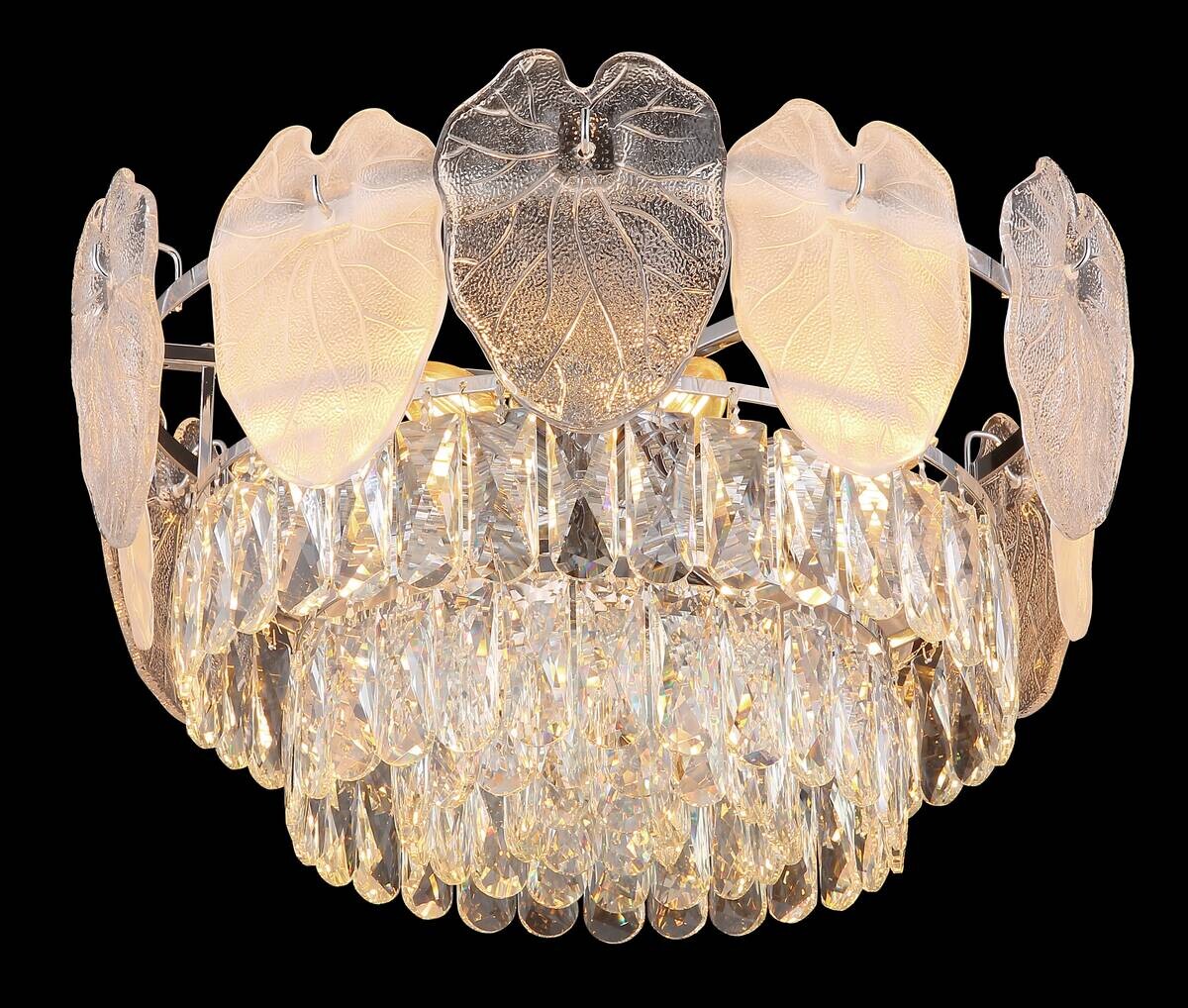 GLOBO Deckenleuchte klar Chrom Metall Glas H/D: ca. 27,9x50 cm E14 8 Brennstellen