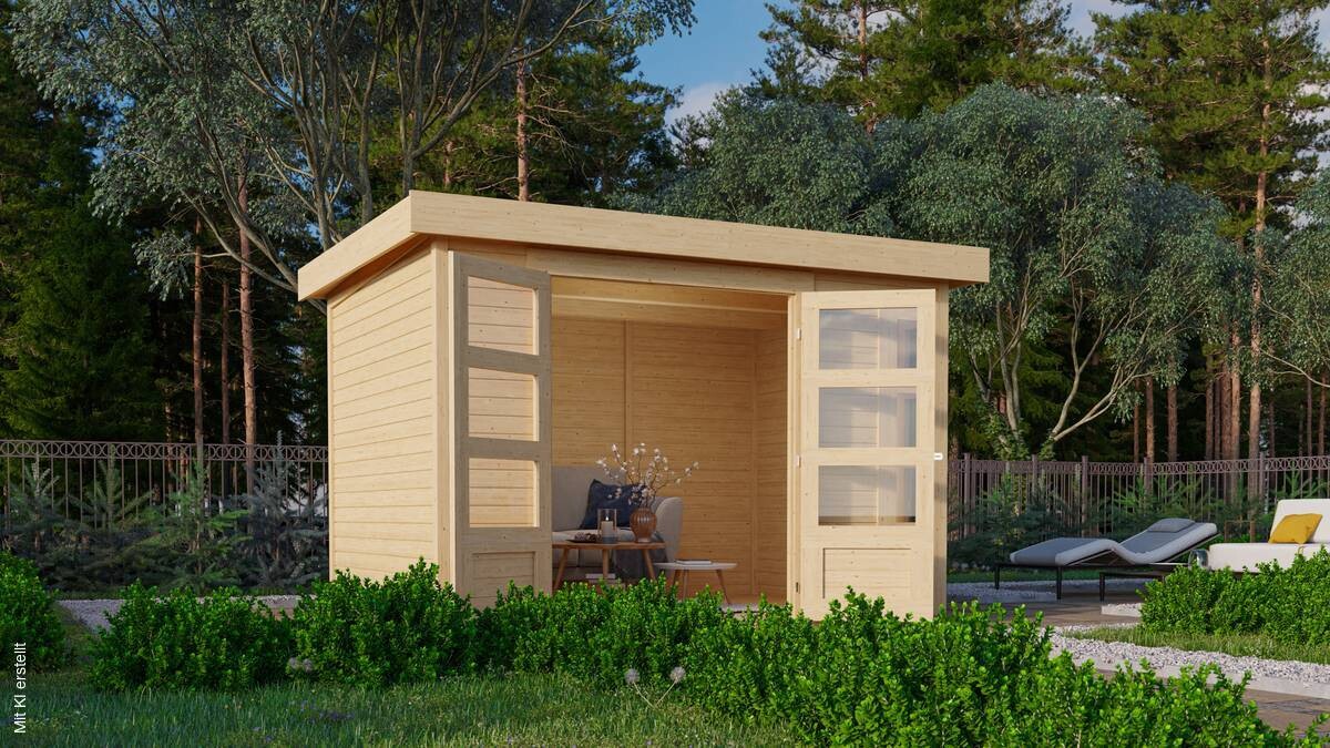 Karibu Gartenhaus Felipo 2 natur B/H/T: ca. 302x217x211 cm