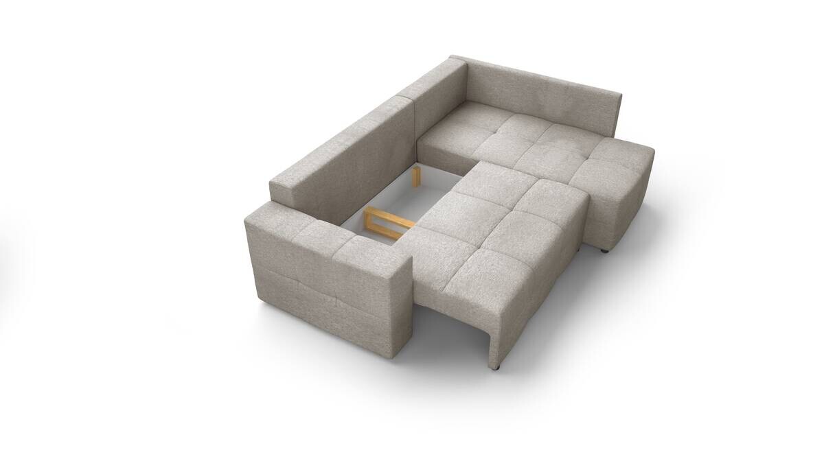 Ecksofa mit Bettfunktion und Bettkasten stone Flachgewebe B/T: ca. 238x167 cm