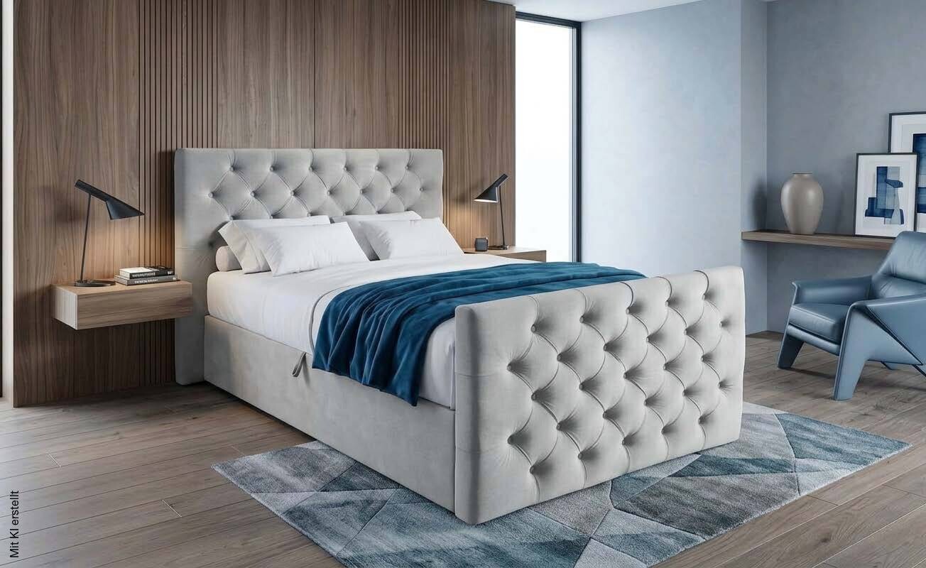 Boxbett Glow grau Liegefläche B/L: ca. 140x200 cm