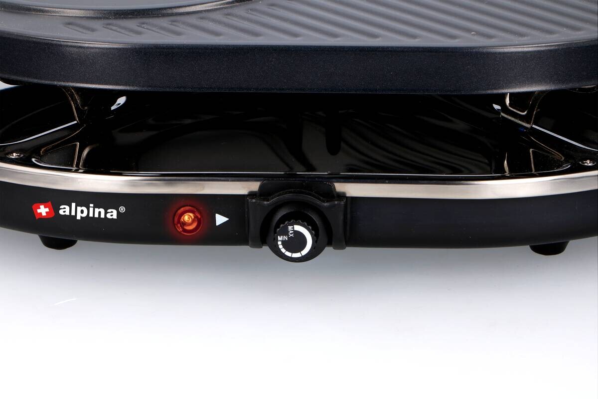 alpina Raclette-Grill schwarz Metall B/H/L: ca. 47,5x12x32 cm