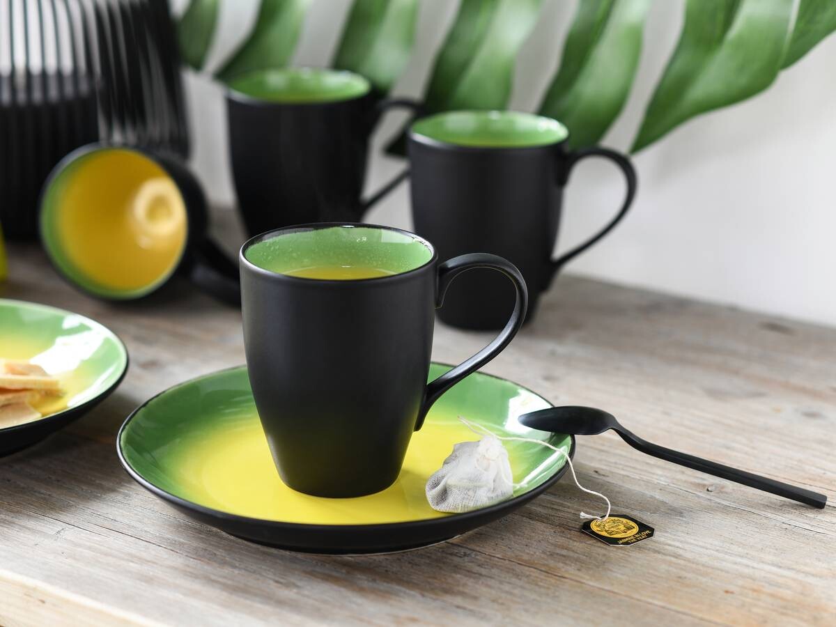 CreaTable Kombiservice HOT GREEN grün Steinzeug 16 tlg.
