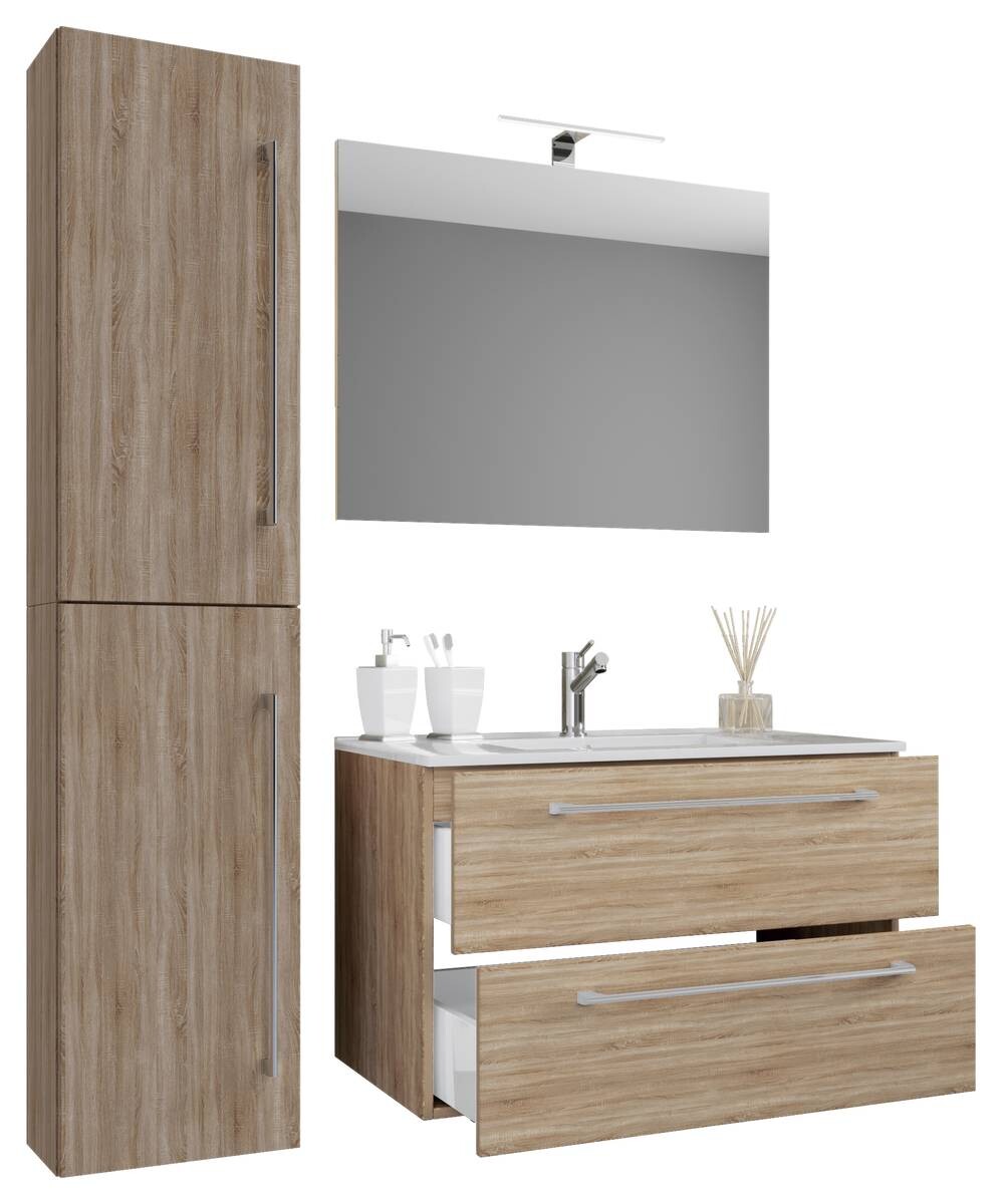 Waschplatz 4tlg-Badinos Eiche Sonoma Nachbildung B/H/T: ca. 81x52x46 cm