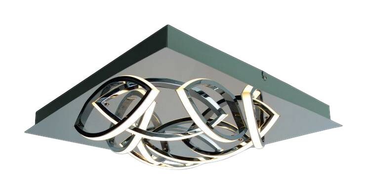Näve Leuchten LED Deckenleuchte NV1228842 Chrom Aluminium B/H/T: ca. 41x9x41 cm null 9 Brennstellen