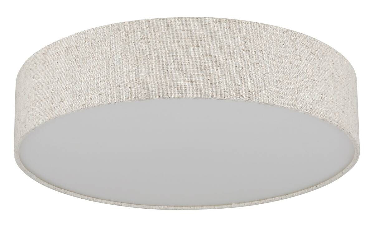 GLOBO LED-Deckenleuchte DELEON weiß Metall Leinen H/D: ca. 12,5x45 cm 1 Brennstellen