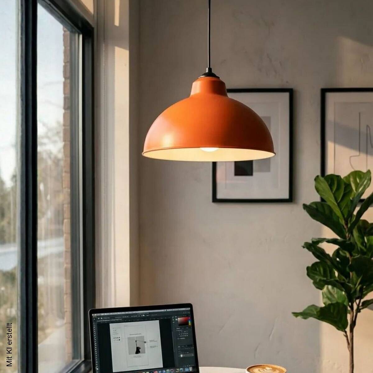 Opviq Pendelleuchte orange B/H/T: ca. 35x100x35 cm E27 1 Brennstellen
