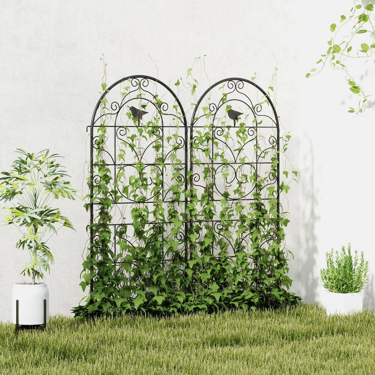 Outsunny Rankgitter schwarz B/H/L: ca. 1,3x120x50 cm